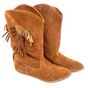 Westies Suede Women Boots Indian Handmade Moccasins Size 6.5M